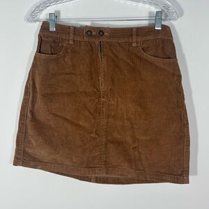 Hollister Tan Brown Corduroy Mini Skirt Ultra High Rose 100% Cotton Size 7